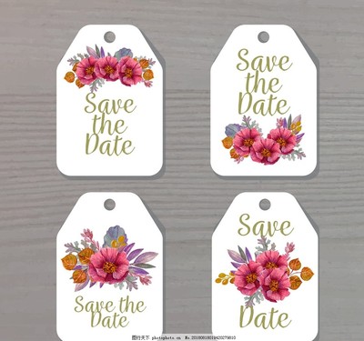 四款彩绘花卉婚礼吊牌矢量素材在食用农产品销售中的应用